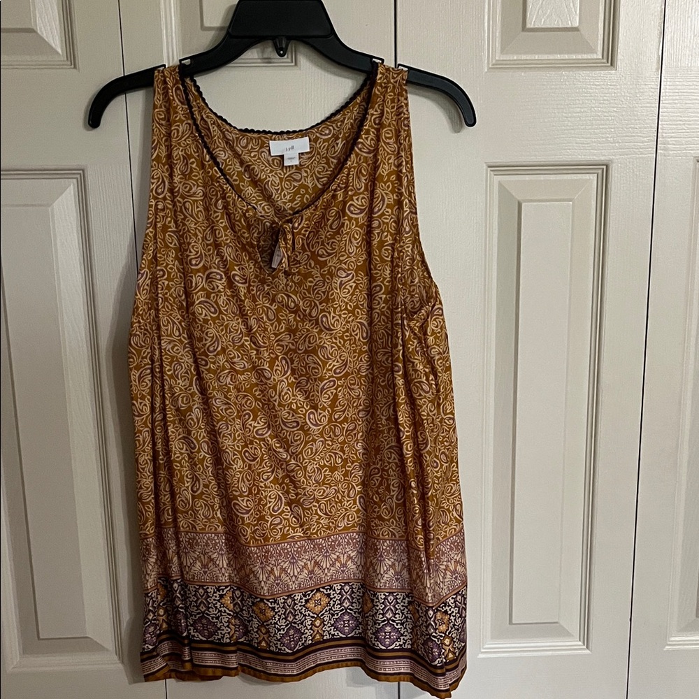 J. Jill Mustard Paisley Border Tank